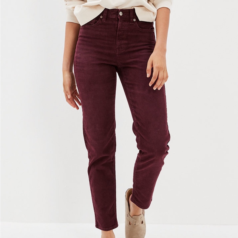 American Eagle Super Stretch Corduroy Mom Jeans